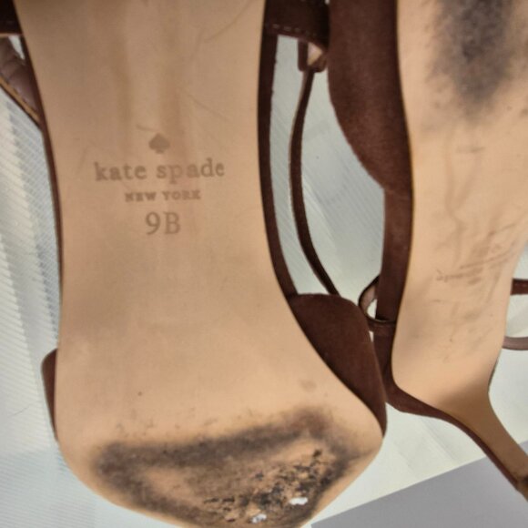Kate Spade brown suede pointed toe low heel sandals with bow detail size 9B EUC - Picture 12 of 12